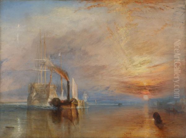 The 'Fighting Temeraire' tugged to her Last Berth to be broken up 1838-39 - view 1