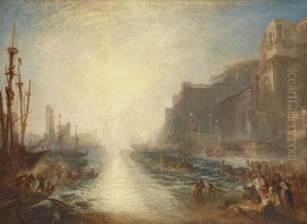 The Embarkation of Regulus, Ancient Carthage, engraved by Daniel Wilson 1816-92, 1838-52 - view 1