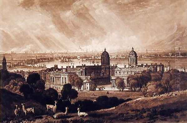 London from Greenwich, engraved by Charles Turner 1773-1857 1811 - view 1