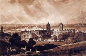 London from Greenwich, engraved by Charles Turner 1773-1857 1811