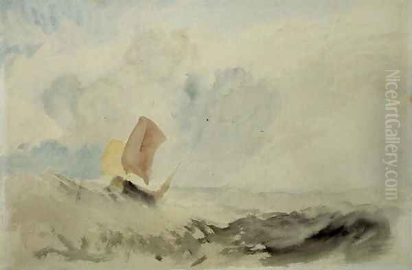 A Sea Piece - A Rough Sea with a Fishing Boat, 1820-30 - view 1
