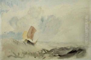 A Sea Piece - A Rough Sea with a Fishing Boat, 1820-30