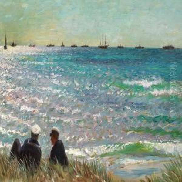 Parti Fra Skagen Med To Somaend, Der Betragter En Konvoj - view 1