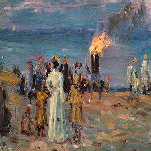 "st. Hansblus Pa Skagens Strand" by Laurits Regner Tuxen