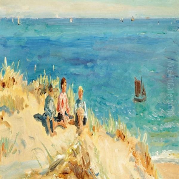View Of Skagen With Three Boys On The Beach On A Summer Day - view 1