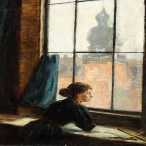 The Artist's Wifeursule, Nee Baissieux by Laurits Regner Tuxen