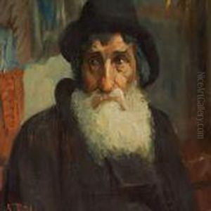 A Portrait Of An Old,russian Jew by Laurits Regner Tuxen
