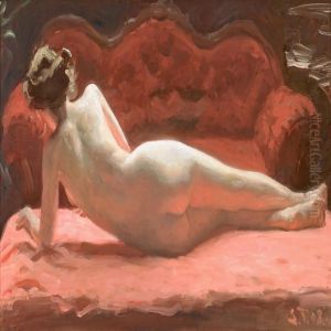 A Naked Woman Seen From Behind by Laurits Regner Tuxen