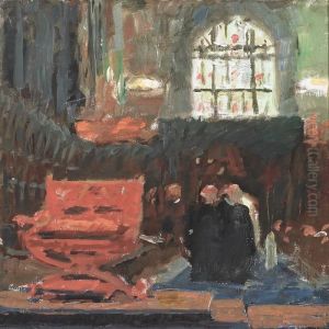 The Throne Inwestminster Abbey by Laurits Regner Tuxen