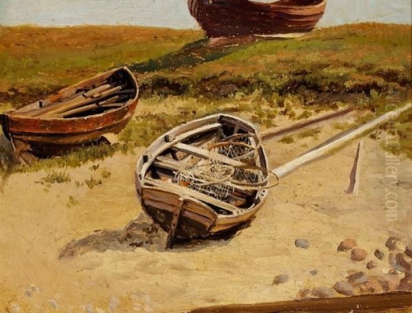 Two Boats On The Beach. "to Bade Pa Stranden" - view 1