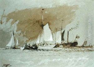 Fishing Boats at Sea, boarding a Steamer off the Isle of Wight by Joseph Mallord William Turner