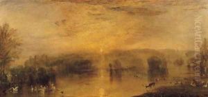The Lake, Petworth Sunset, a Stag Drinking, c.1829 by Joseph Mallord William Turner