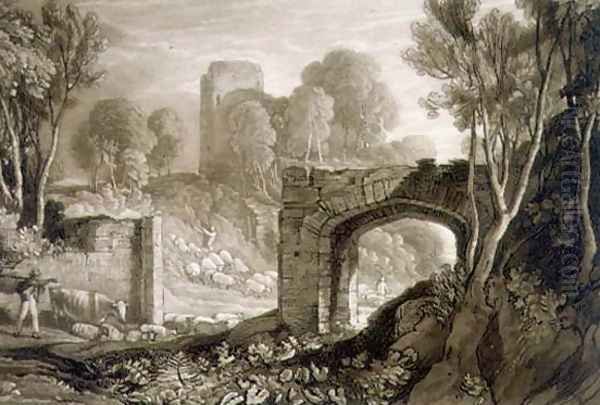 East Gate, Winchelsea, from the Liber Studiorum, engraved by Samuel William Reynolds, 1819 - view 1