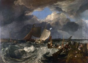 Calais Pier, with French Poissards Preparing for Sea: an English Packeet Arriving