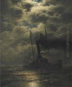 At Sea In The Moonlight At Sea In The Moonlight