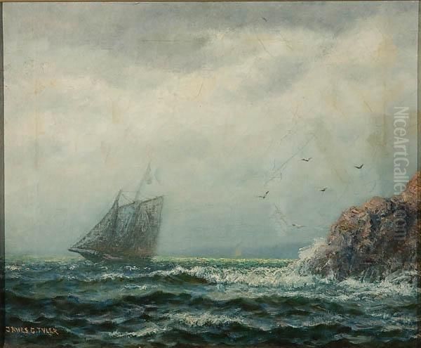 A Racing Yacht Along The Shore - view 1