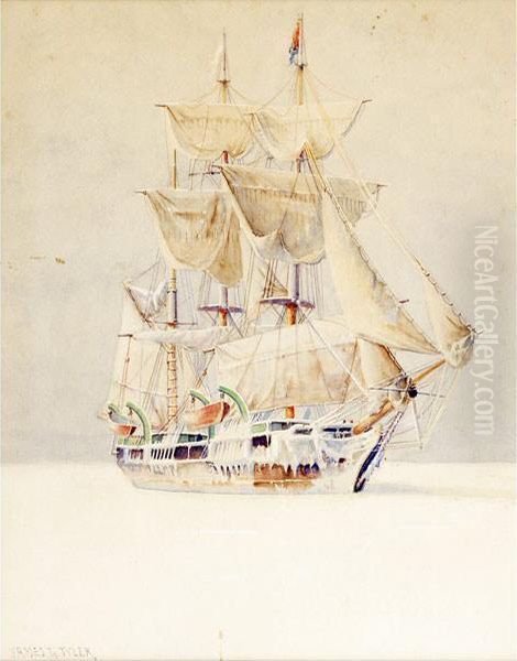 "untitled," Watercolor On Paper (framed). Signed. 18 1/2" X 14 1/4" (sight)." - view 1