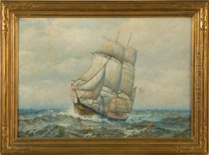Portrait Of A Brig Sailing Towards The Viewer's Left Portrait Of A Brig Sailing Towards The Viewer's Left