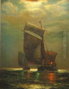 Ships In The Moonlight by James Gale Tyler