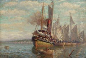 Fishing Boats In The Harbor by James Gale Tyler