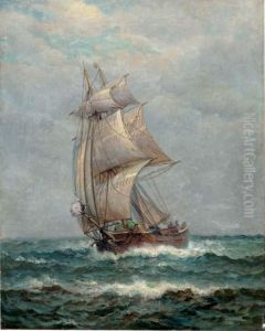 A Fishing Boat At Sea