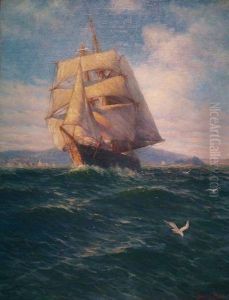 Schooner, Under Full Sail by James Gale Tyler