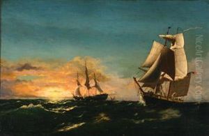 Two American Frigates After Battle by James Gale Tyler