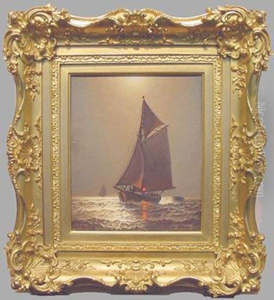 Sailboat At Dusk - view 1