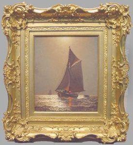 Sailboat At Dusk by James Gale Tyler