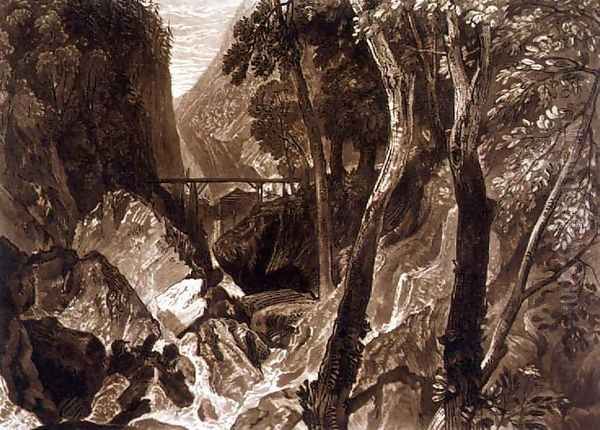 Mill near the Grand Chartreuse, from the Liber Studiorum, engraved by Henry Dawe, 1816 - view 1