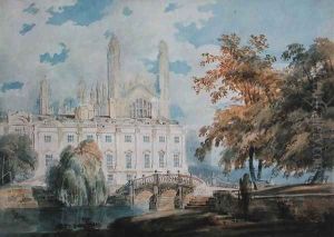 Clare Hall and the West End of King's College Chapel, Cambridge, from the banks of the River Cam, 1793 by Joseph Mallord William Turner
