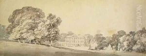 A three storied Georgian house in a park, c.1795