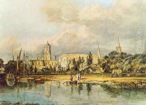 South View Of Christ Church Etc From The Meadows