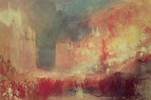 The Burning of the Houses of Parliament, 16th October 1834, 1839 by Joseph Mallord William Turner
