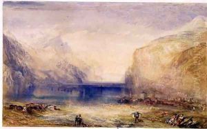 Fluelen Morning looking towards the lake 1845