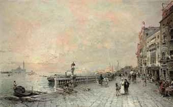 The Riva Dei Sette Martiri, Looking Towards The Ponte De La Venetamarina, Venice - view 1