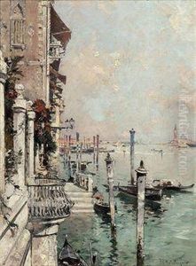 On The Grand Canal, Venice by Franz Richard Unterberger
