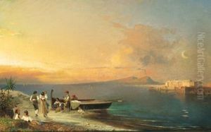 Blick Auf Den Vesuv by Franz Richard Unterberger