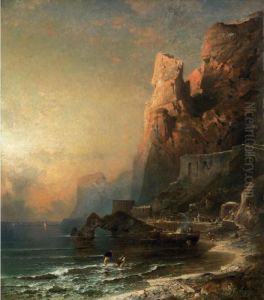 Gulf Of Salerno by Franz Richard Unterberger