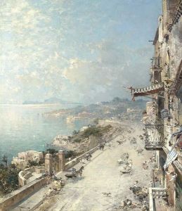 View Of Posillipo, Near Naples by Franz Richard Unterberger