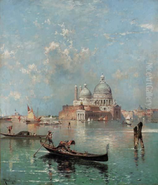 Gondolas In Front Of S. Maria Della Salute, Venice - view 1