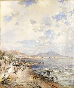 The Bay Of Naples by Franz Richard Unterberger