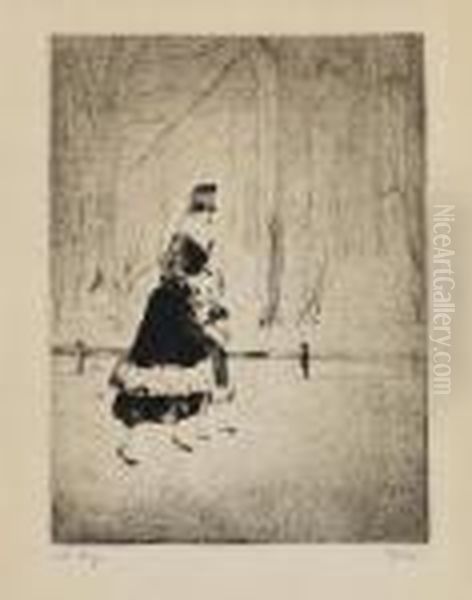 Dame Mit Kind Im Tiergarten - view 1