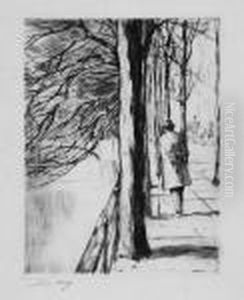 Spazierganger Am Landwehrkanal by Lesser Ury