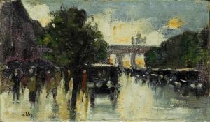 View From Unter Den Linden To The Brandenburg Gate by Lesser Ury