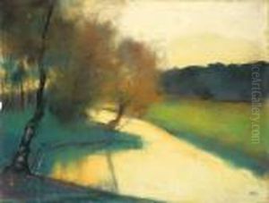 Bachlandschaft Im Abendlicht(thuringen) by Lesser Ury