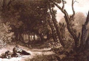 Procris and Cephalus, from the Liber Studiorum, engraved by George Clinton, 1812 by Joseph Mallord William Turner