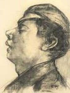 Kopf Eines Mannes Mit Mutze by Lesser Ury