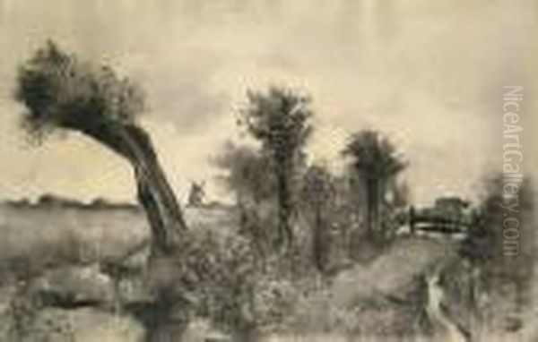 "hollandische Weidelandschaft Mit Windmuhle" - view 1