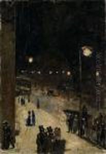 "berliner Strasse Bei Nacht" by Lesser Ury